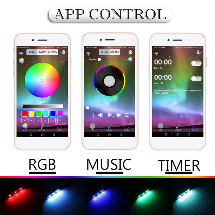 2x Universal RGB Demon Devil Eyes LED Wireless App Control For Car Headlight 12V