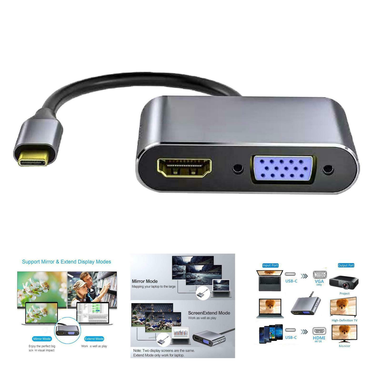 Universal Type C Hub USB HDMI Adapter Cable with PD Charge for MacBook