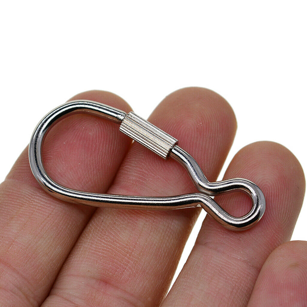Prettyia 10Pcs Heavy Duty Steel Screw Lock Carabiner Hook Snap Clip