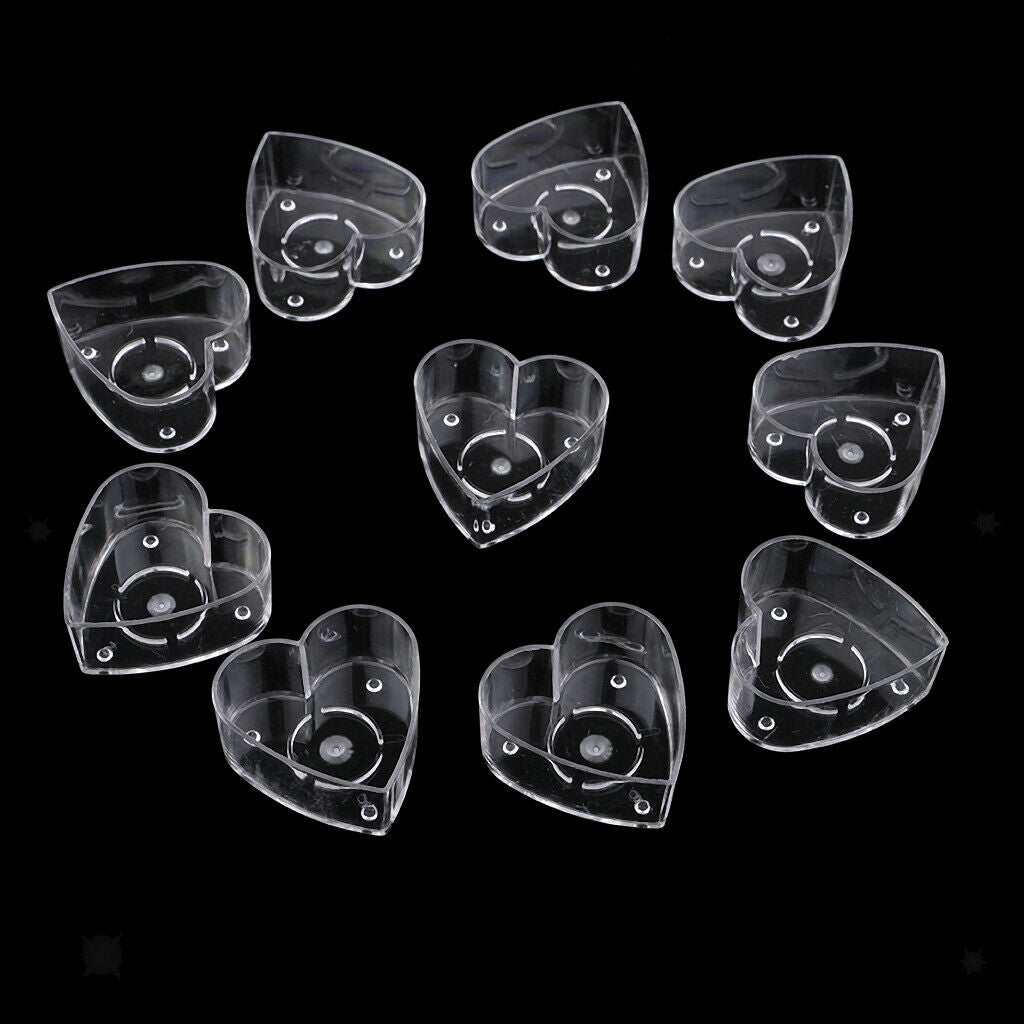 10pcs Small Heart Shaped Tea Light Cups Wax Cups Table Decor for DIY Candle Mold
