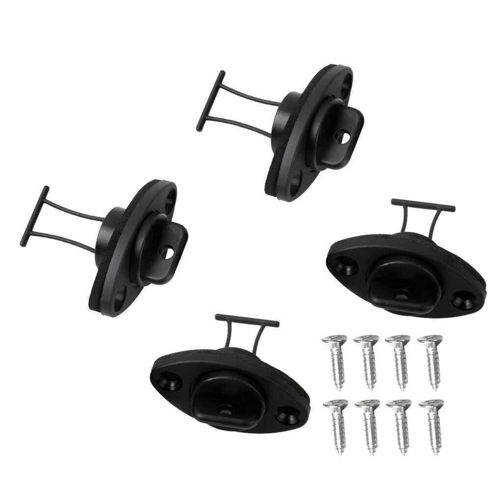 4 Pieces Universal Black Hull Drain Plug With Screws For Kayak Canoes Boat