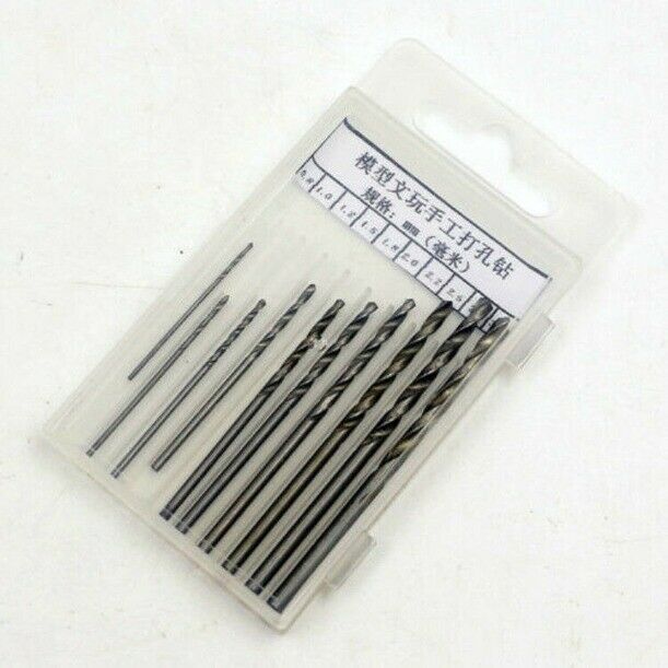 Mini Micro Aluminum Hand Drill With Keyless Chuck w/ 10 Twist Drills Rotary Tool