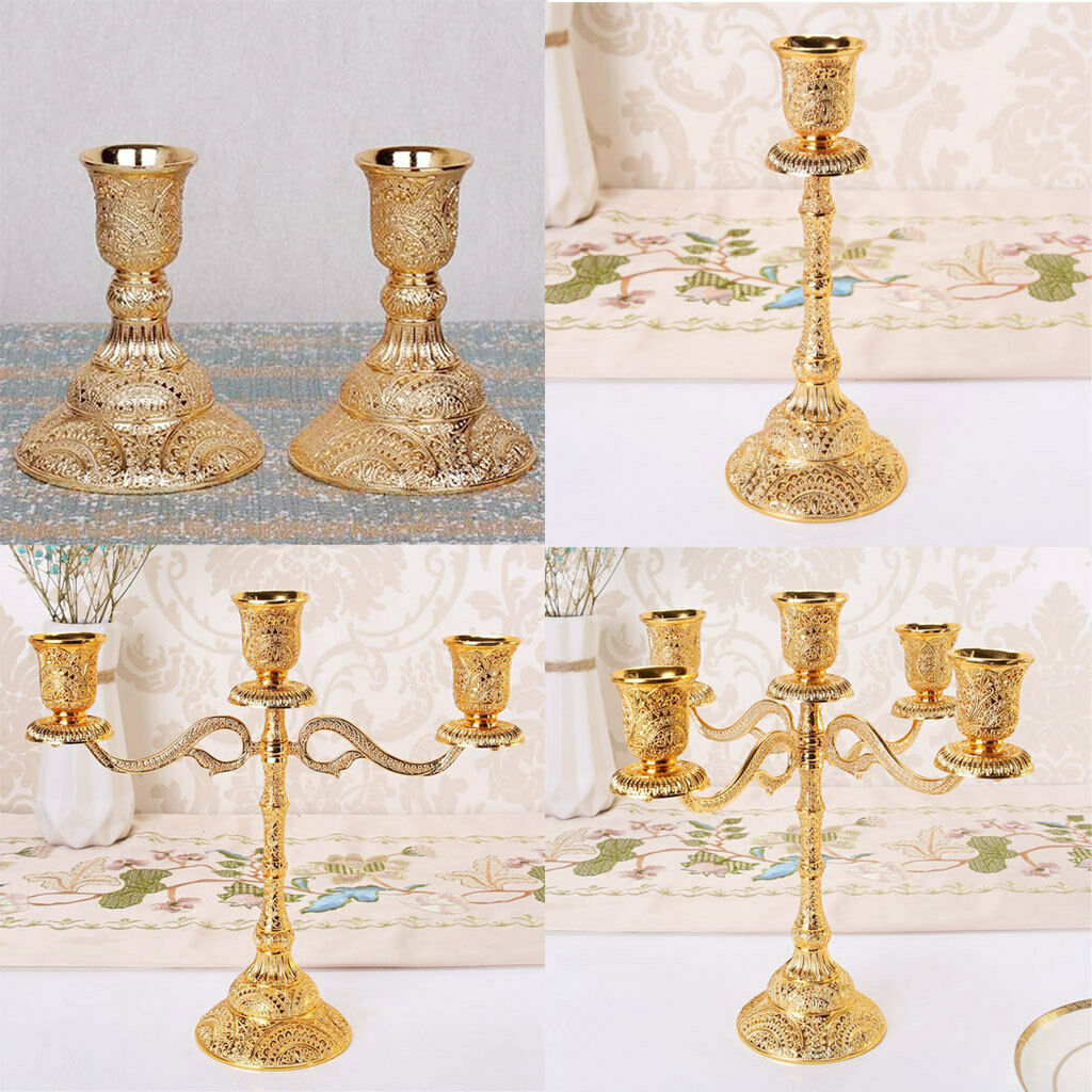 European Style Alloy Candelabra Candlestick, Set of 2,  with 2 piece Spiral