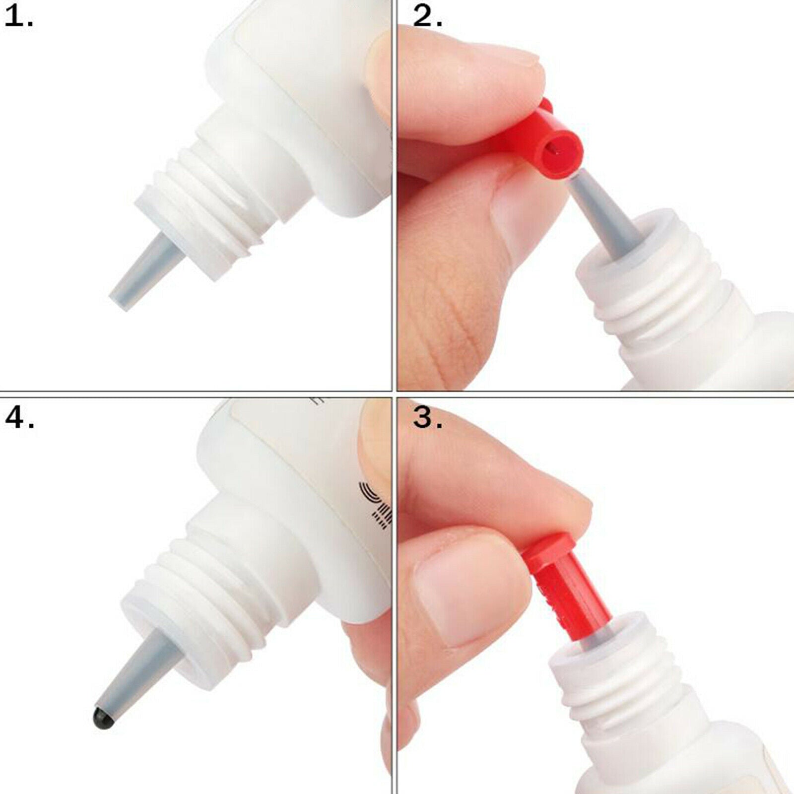 Universal Blocking Needle Plastic Lash Bottle Plug Mouth Tips for Salon Red