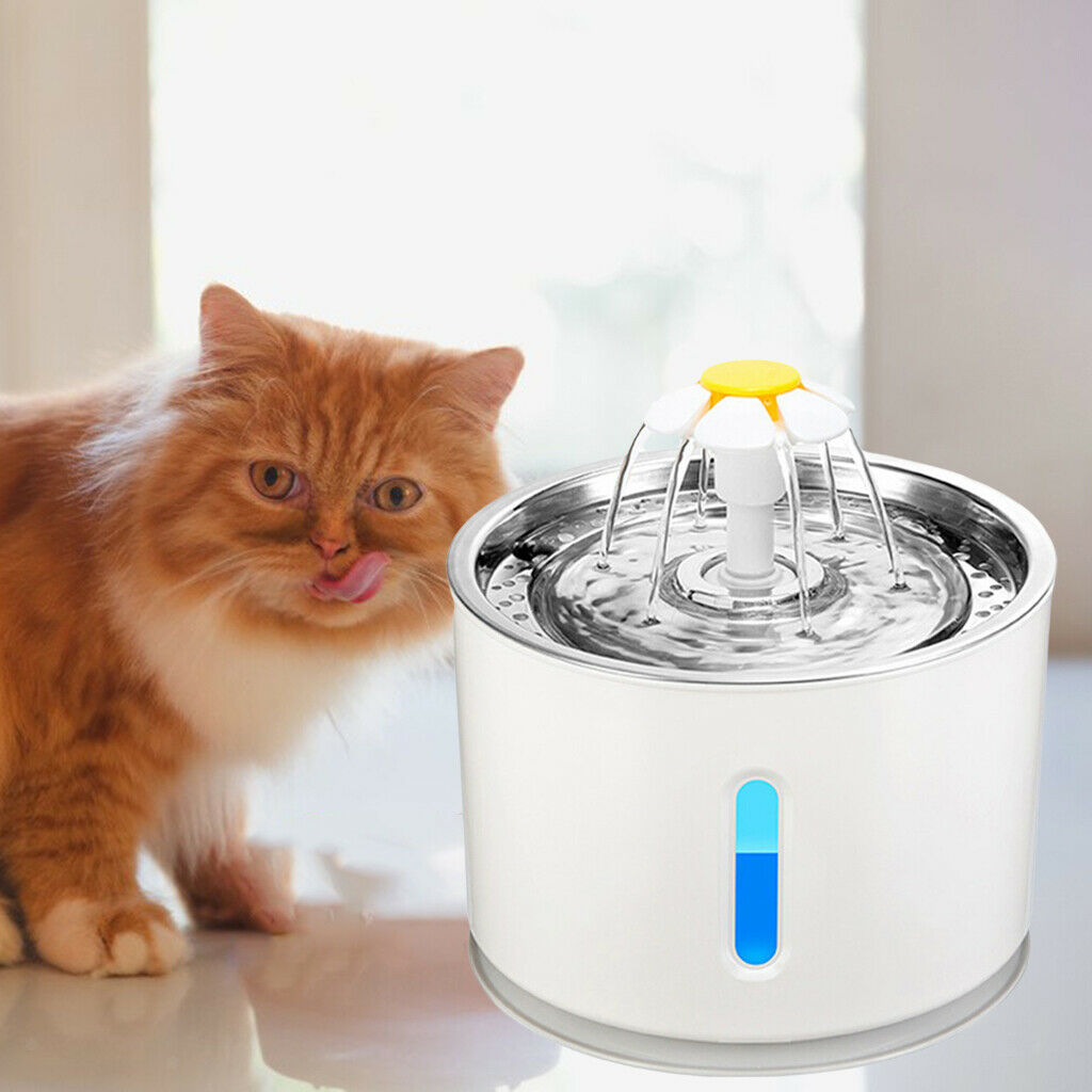 2.4L Cat Water Fountain Small Dogs Drinking Bowl Healthy Water Dispenser