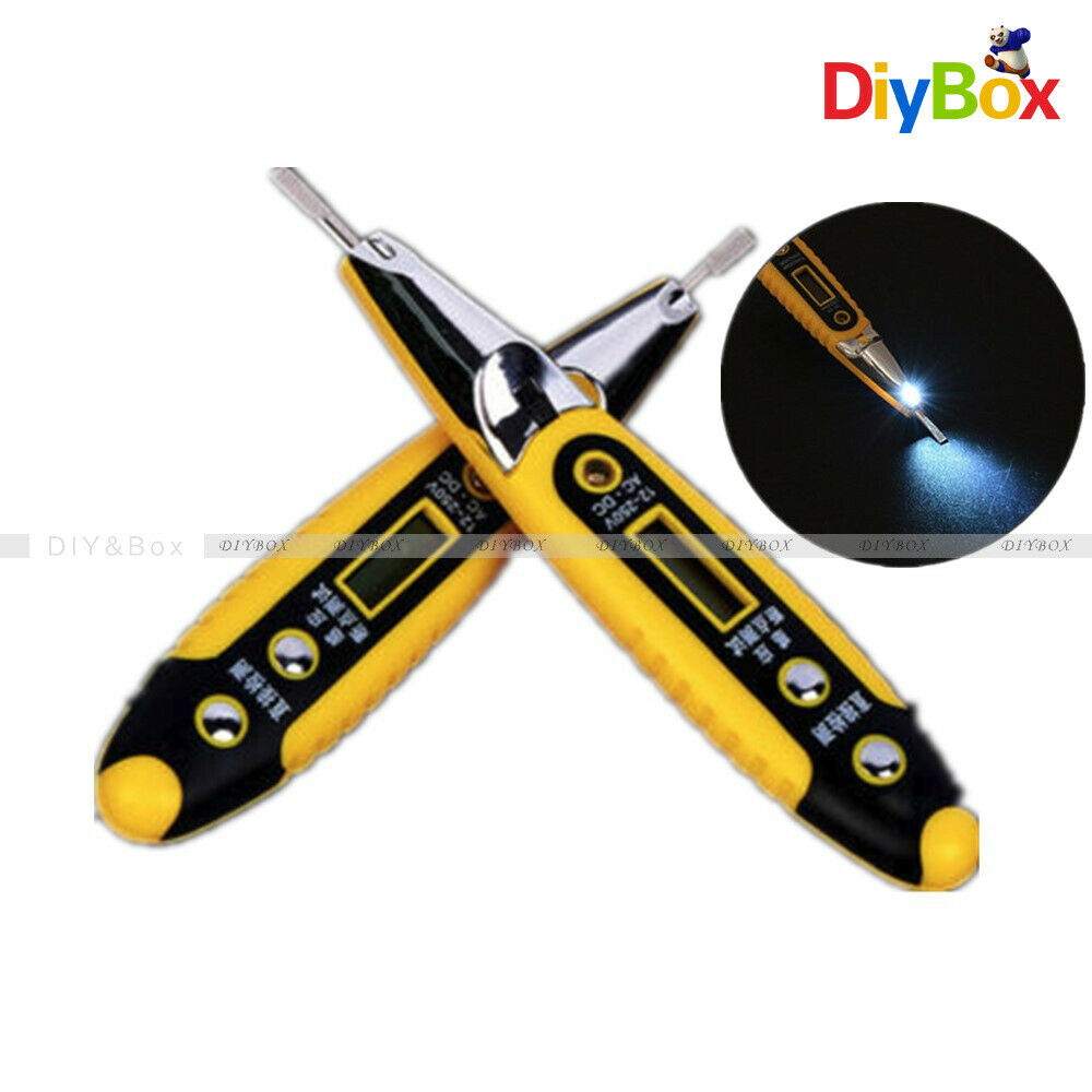 AC DC Non-Contact LCD Electric Test Pen Voltage Detector Tester 12~250V W/ Light