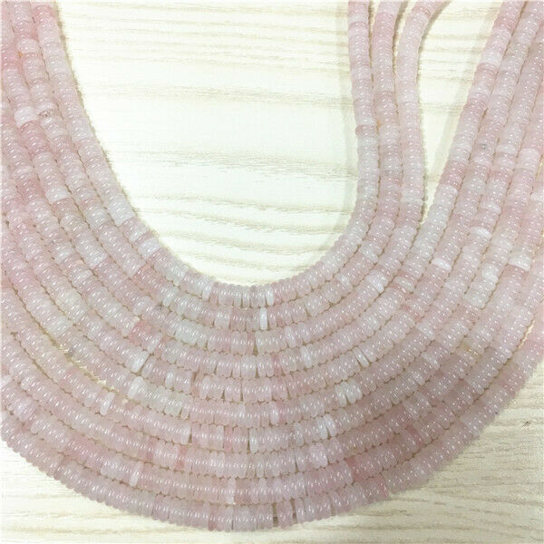 1 Strand 6x2mm Natural Rose Quartz Heishi Disc Round Spacer Beads 15.5inch HH390