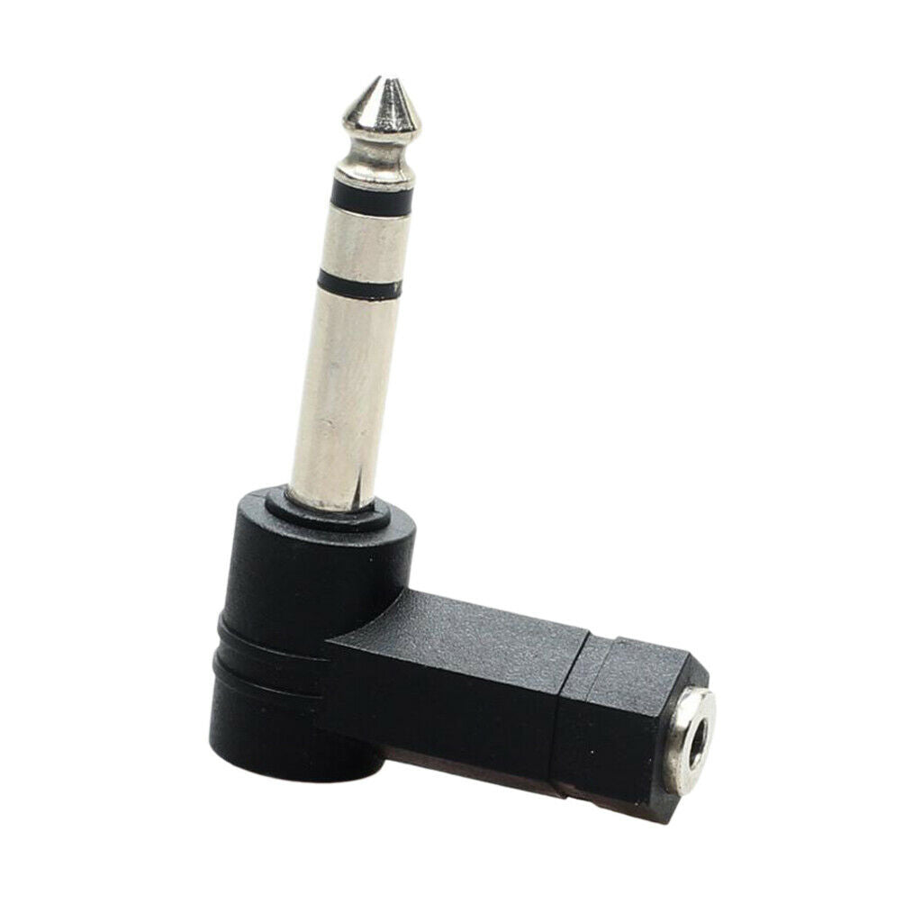 3.5mm Female to 6.35mm Male Plug Right Angle Headphone Audio Adapter
