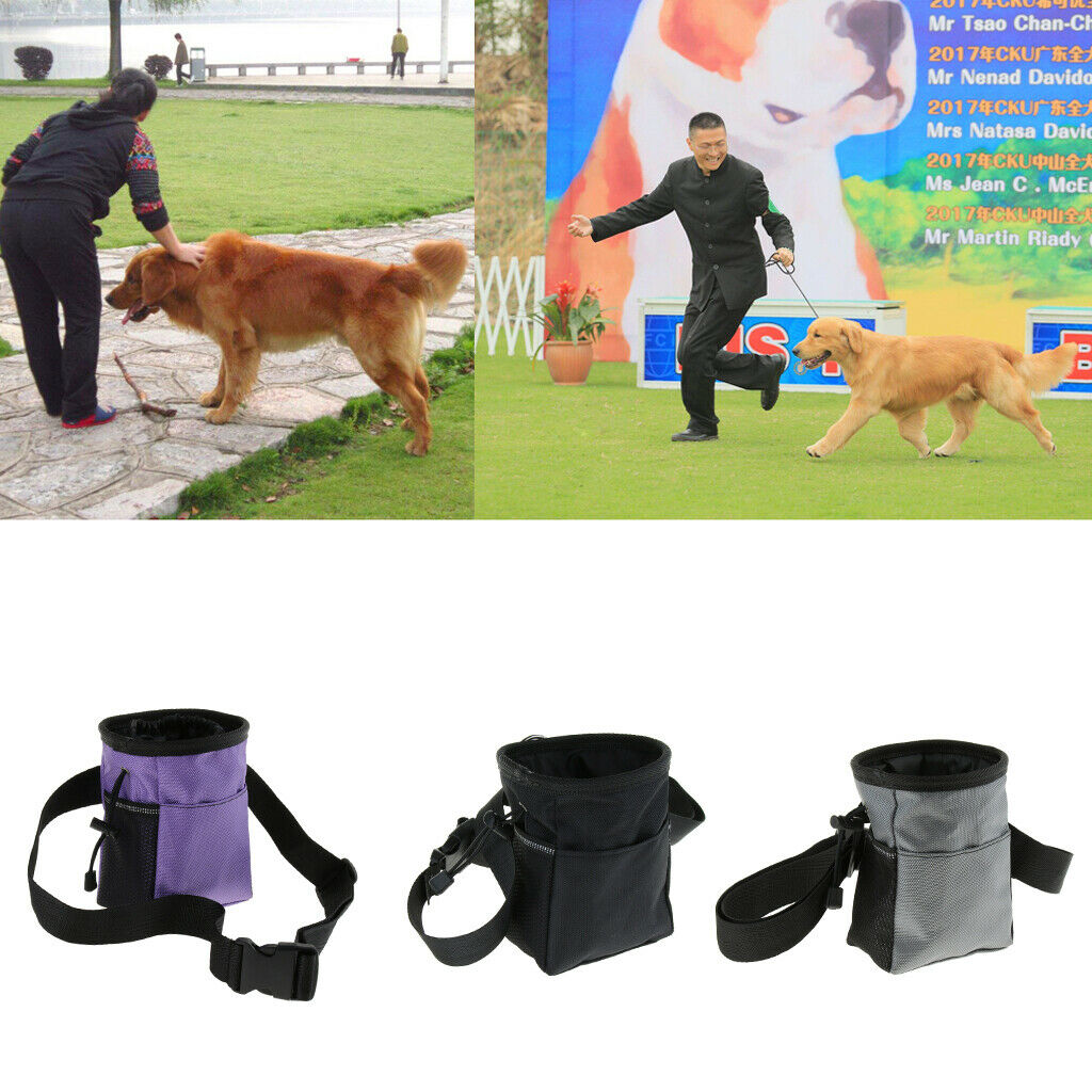 Multi-function Adjustable Shoulder Strap Dog Treat Pouch Training Bag black
