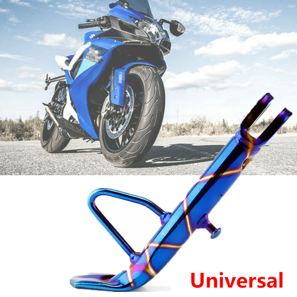 1PC CNC Aluminum Motorcycle Scooter ATV Kickstand Side Stand Leg Prop Frame Blue