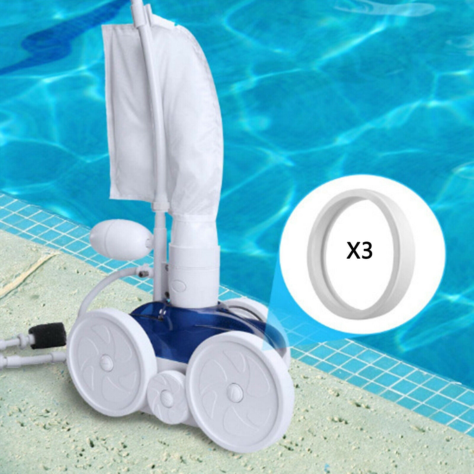 3Pcs 7" Pool Cleaner All Purpose Tire Wheel Bands For Polaris 280 360 380