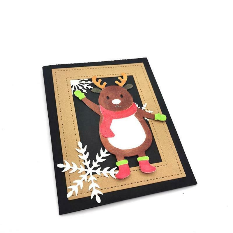 Cute Greeting Christmas Elk Carbon Steel Cutting Dies DIY Scrapbooking Photo