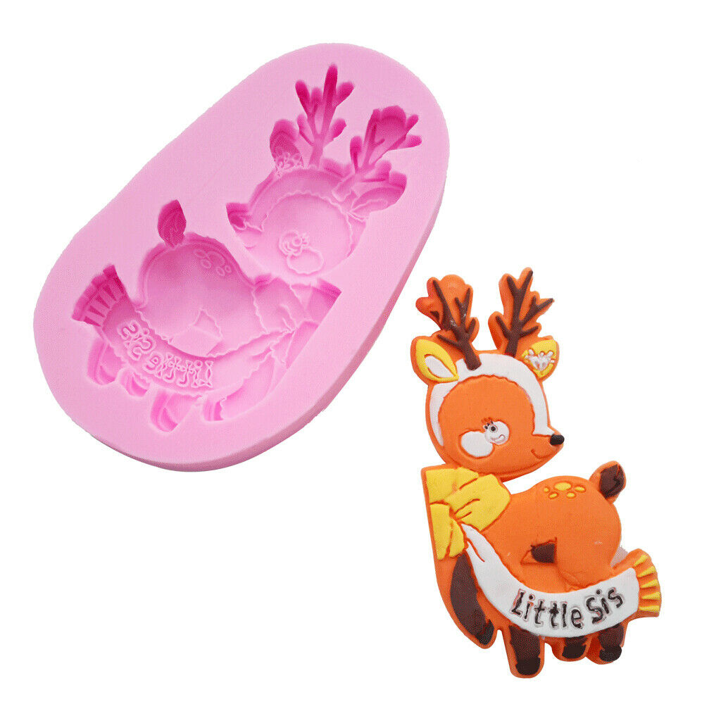 Christmas Deer Silicone Mould Fondant Cake Mold DIY Baking Tool Party Decor