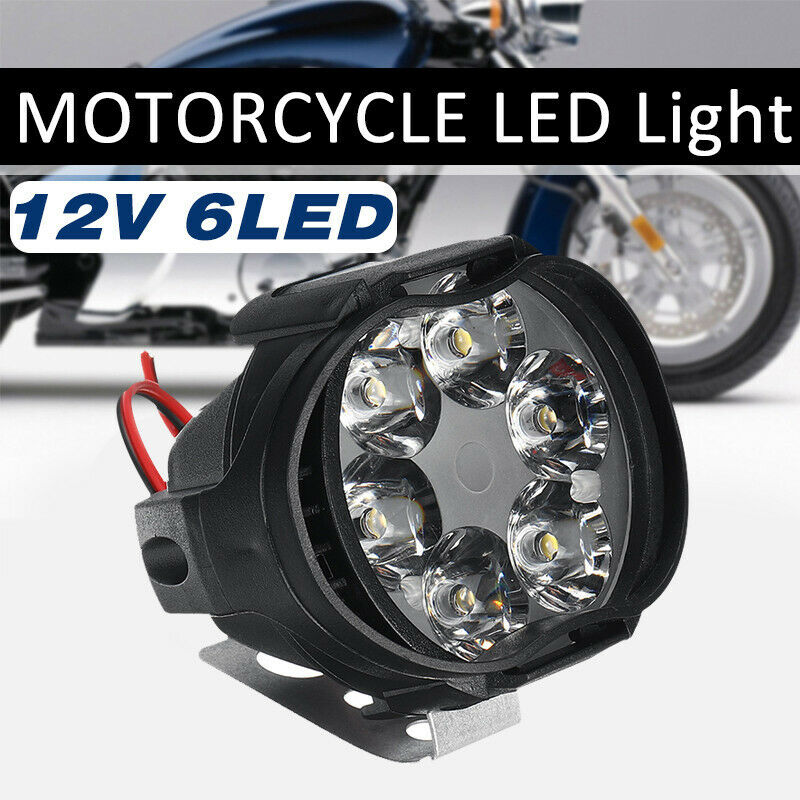 2PCS 12V Motorcycle LED Driving Fog Lights Off Road Dirt Bike Work Lights Lamp