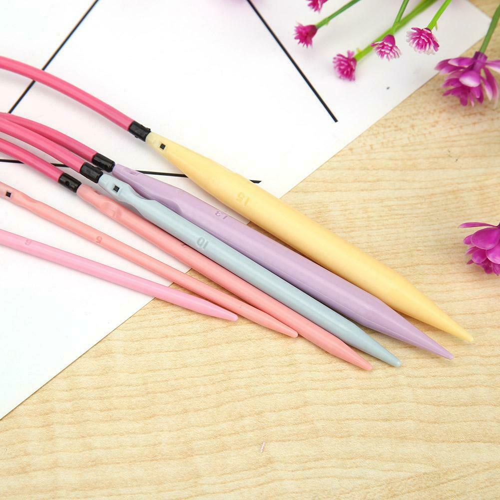 10 Pairs Plastic Change Head Circular Knitting Needle Crochet Hooks Set Kits