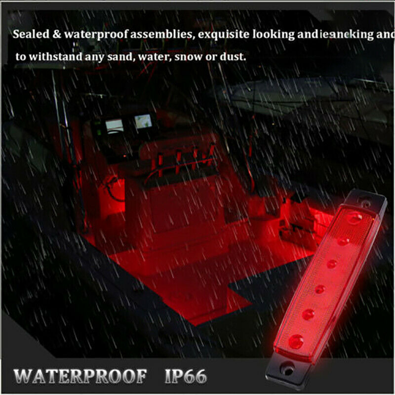 3X Red Marine Led Lights Courtesy & Utility Strip for Boat Yacht Pontoon Kayak