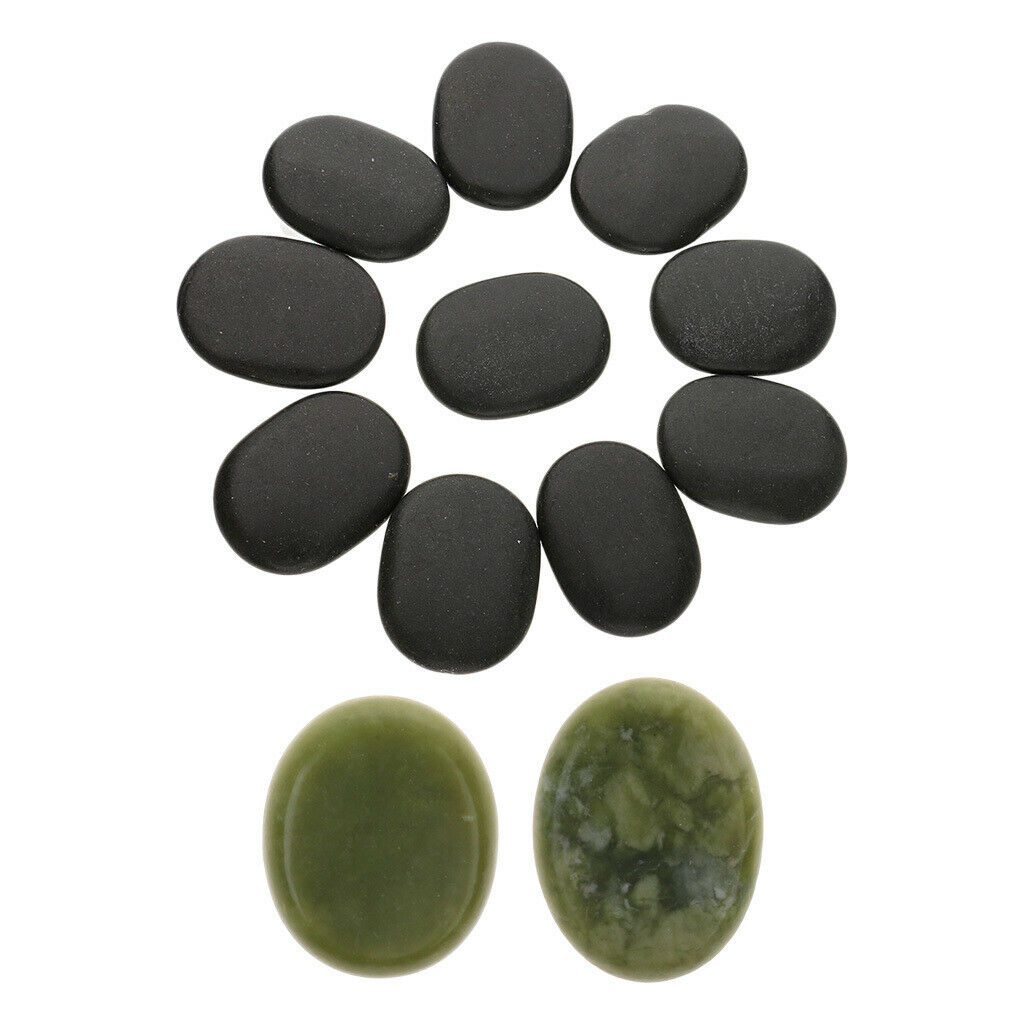 12pcs/ lot Hot Spa Rock Basalt Therapy Massage Lava Natural Jade Stones