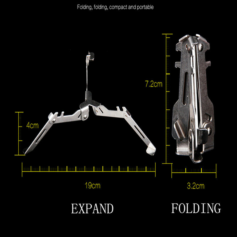 Stainless Steel Camping Gas Tank Stove Holder Folding Tripod Bracket BottleBDDD