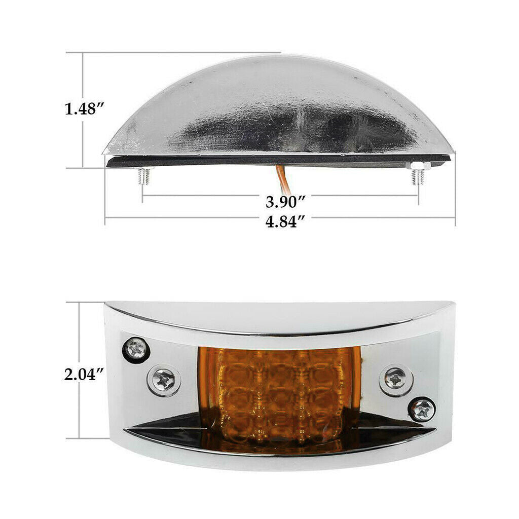 Amber LED Side Marker Fender Light Waterproof 12/24V for Truck Trailer