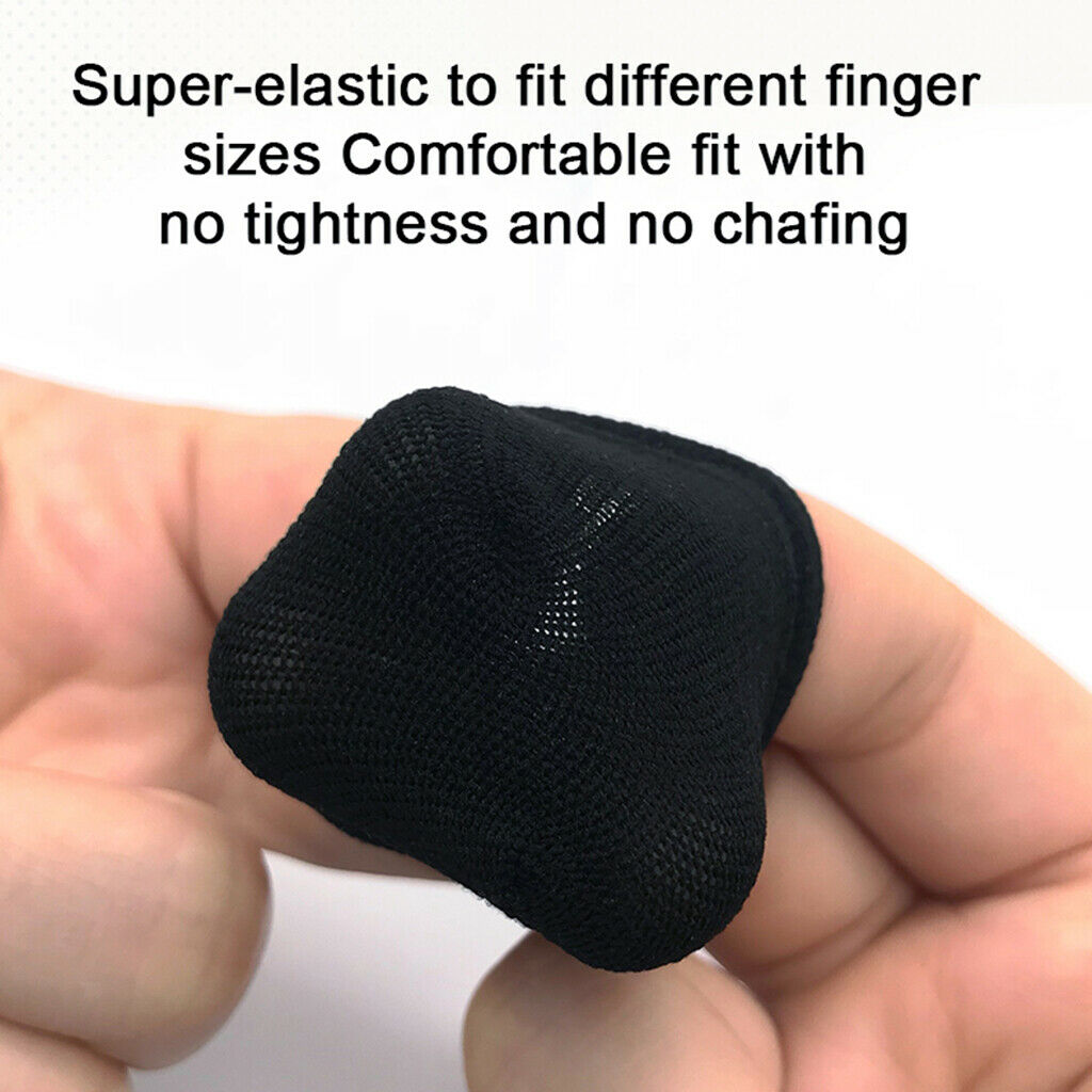 1 Pair Finger Sleeve Sweat Proof Gaming Finger Gloves Carbon Fiber Black