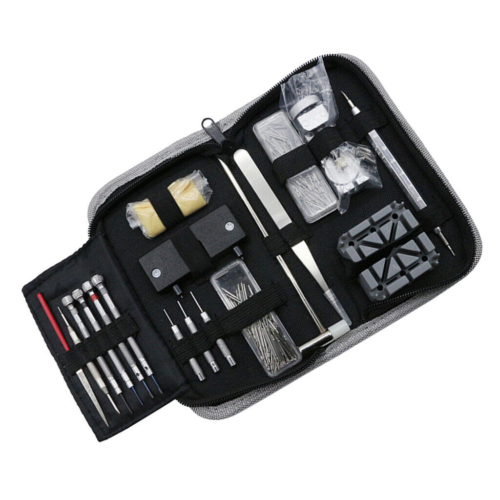 Watch Repair Tool Kit Opener Cloth Screwdriver Tweezers Set Wacth Repairing