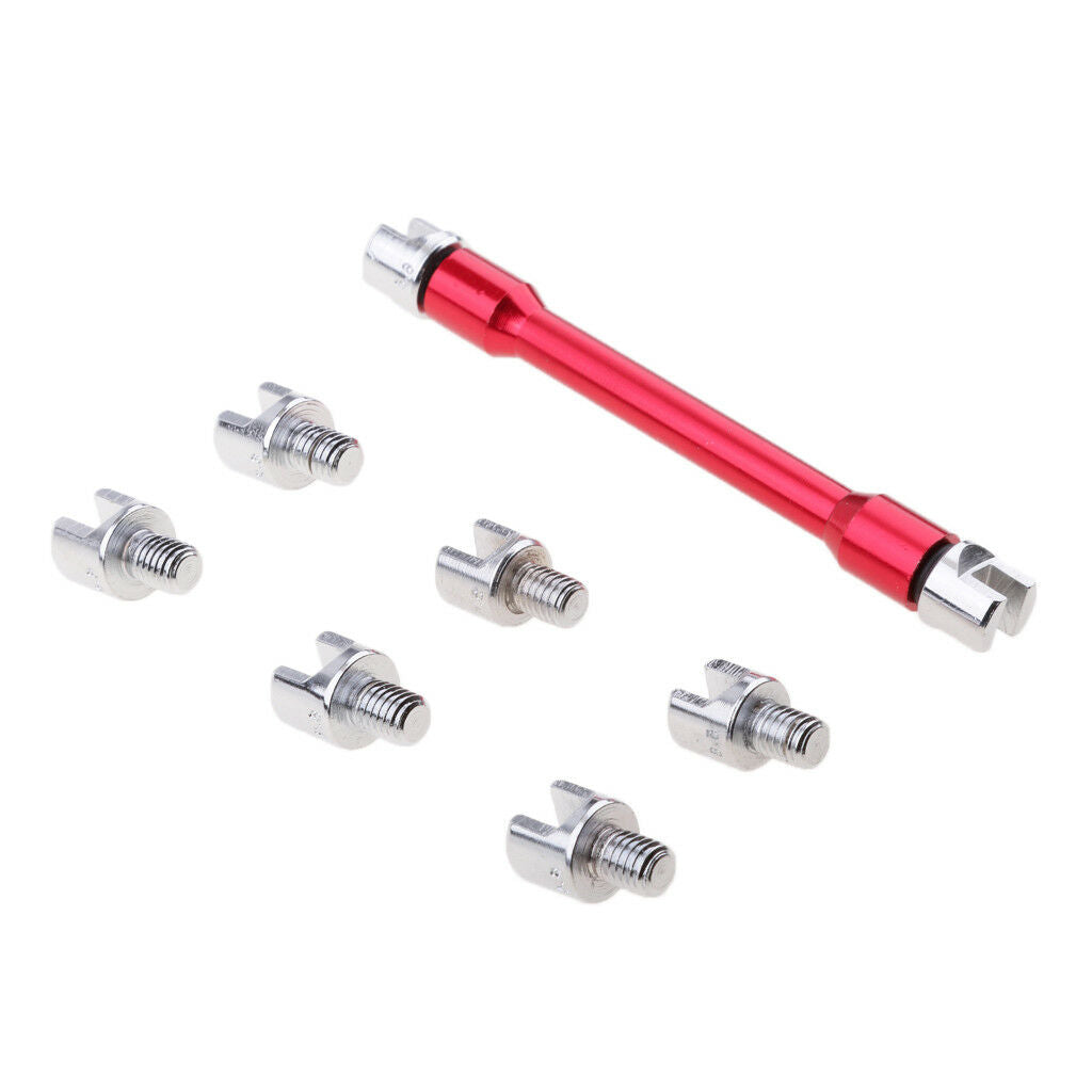 Motorcycle Motorbike Wheel Spoke Wrench Handle Tool Set 5.4-6.8mm (Red)