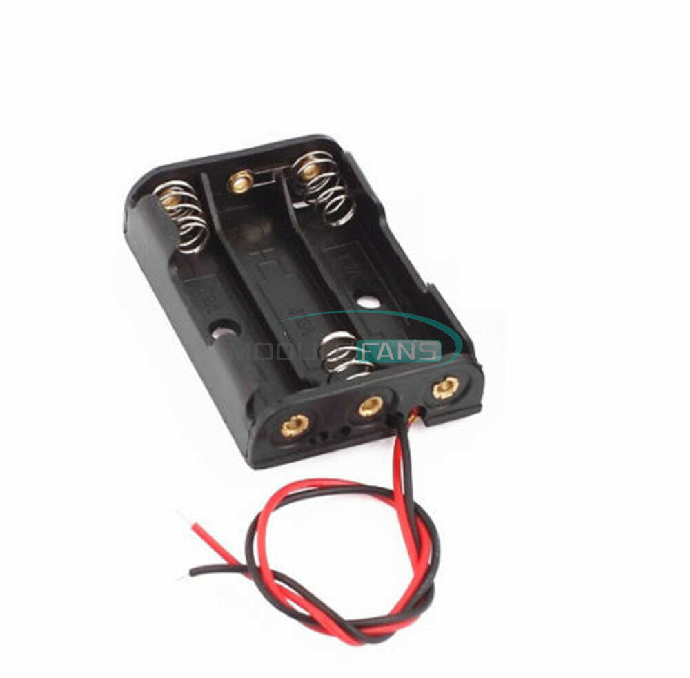 10PCS Plastic Case Battery Storage Holder Box with Wire Leads for 3 X AA 4.5V