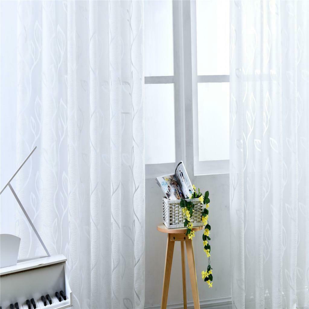Hanging Curtain Flat Window Gauze Curtain Back Tab Curtain Divider White