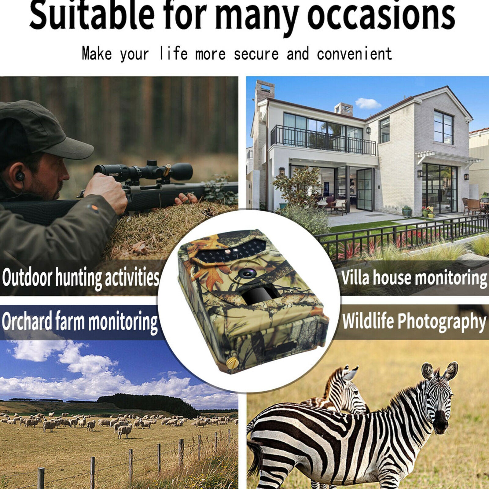 16MP Wildlife Camera Trail Camera Motion Night Vision IP56 Scouting USB