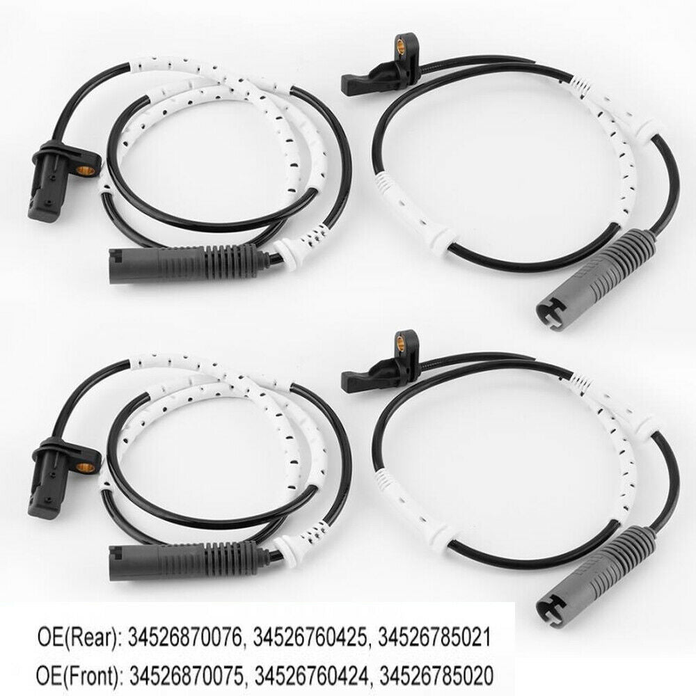 4 Wheel Speed Sensor Front & Rear For BMW 128i 328i 323i 34526870075 34526870076