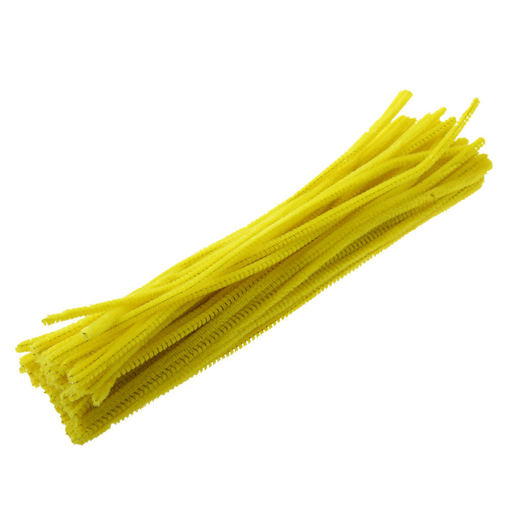 100pcs DIY Chenille Stems Pipe Cleaners Children Educational Toys Yellow
