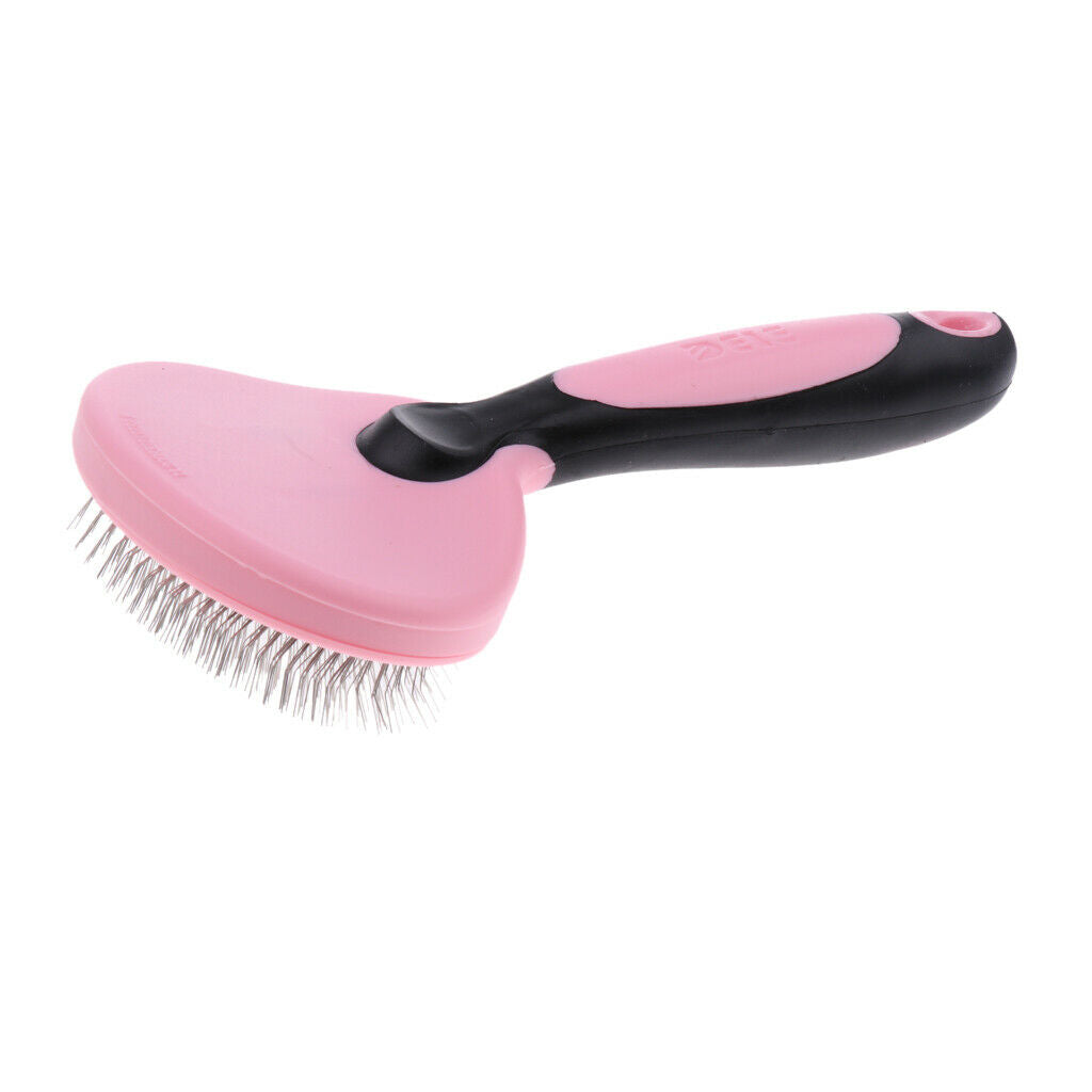 Pet Hair Rake Brush Dog Cat Grooming Comb Slicker Brush Grooming Tool Pink