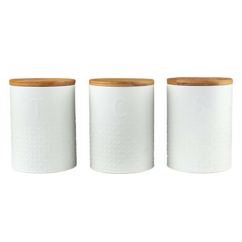 3x Storage Bottles Metals Canisters Sets Tea Coffee Food Storage Organizer