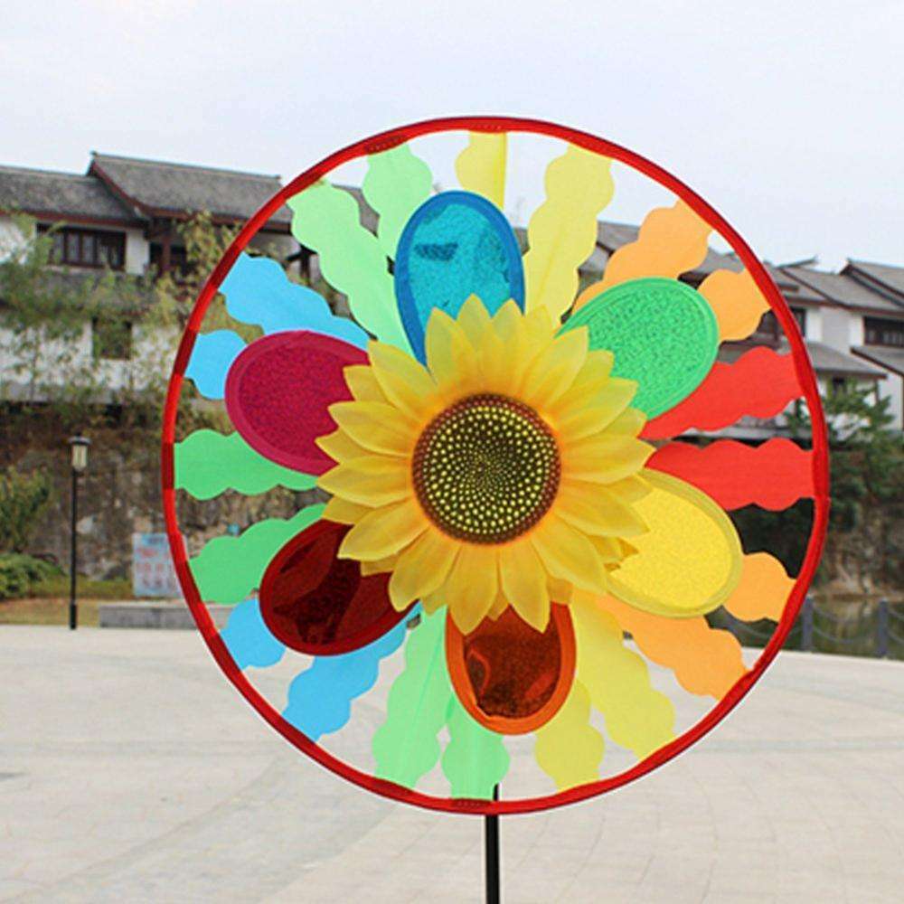 Windmill Wind Windsock Rainbow Wheel Whirligig Garden Lawn Yard Decoration
