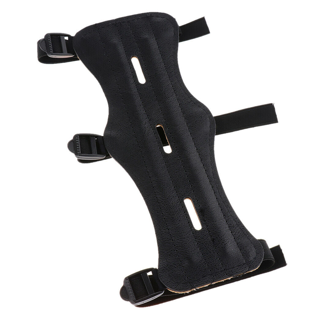 3-Strap Archery Shooting Arm Guard PU Quick Release Arm Protector Men Women