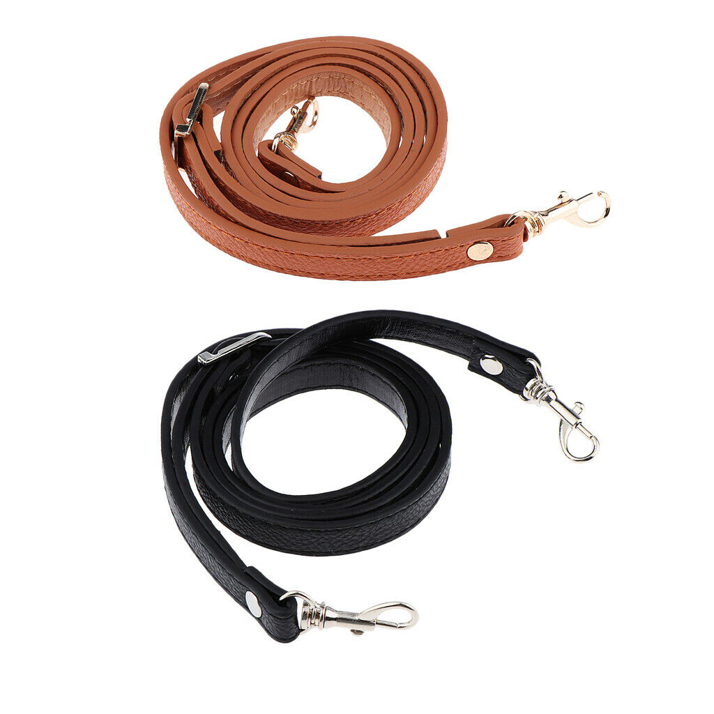 Set of 2 Adjustable Leather Shoulder Strap Replacement Rope Lobster Clasps