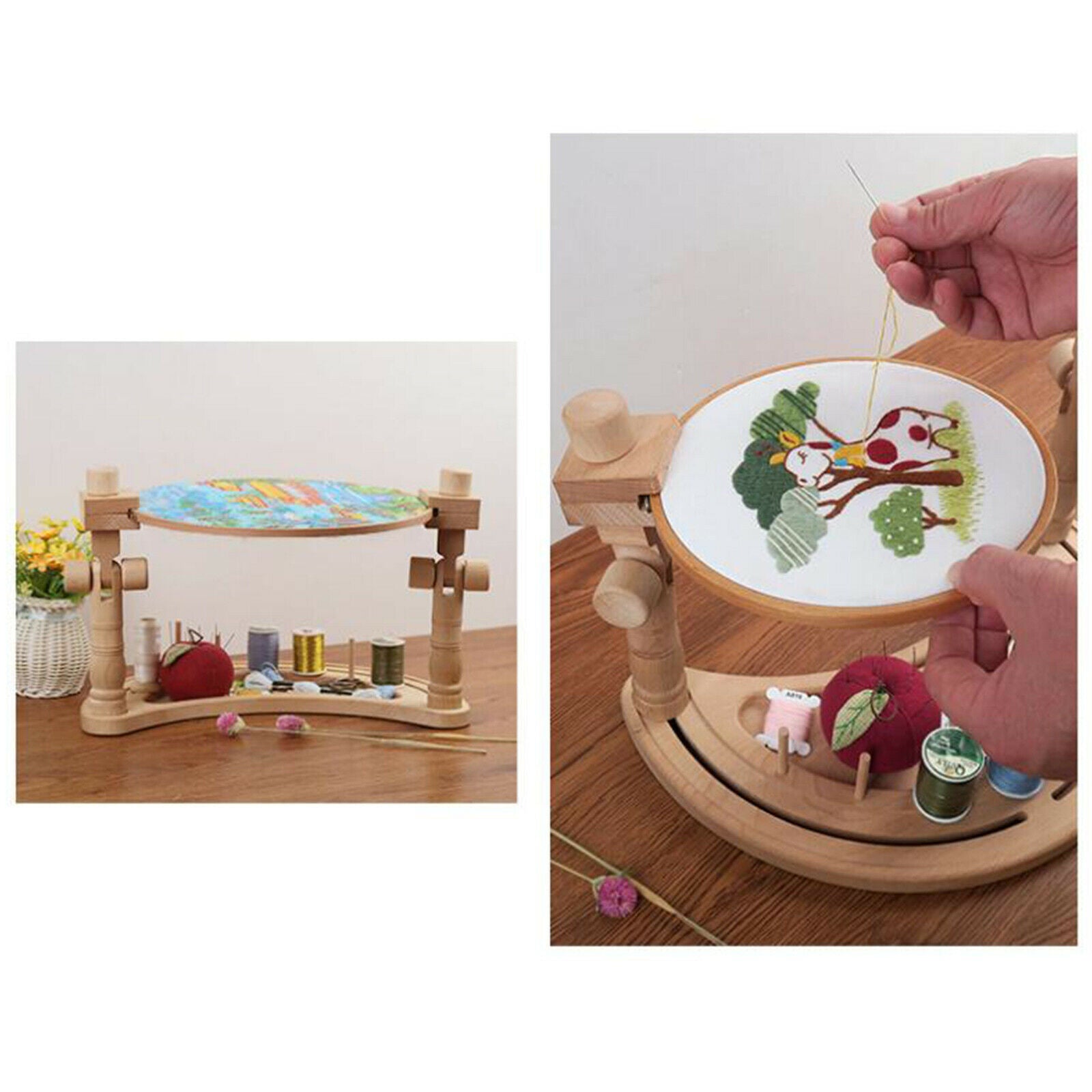 Embroidery Stand Adjustable Cross Stitch Rack Frame Hoop Desktop Sewing Tool