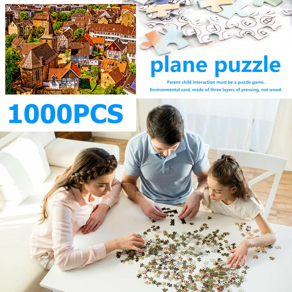 Town Roof Paper Jigsaw Puzzle 1000 Pieces Home Picture Handmade Toys Gift @