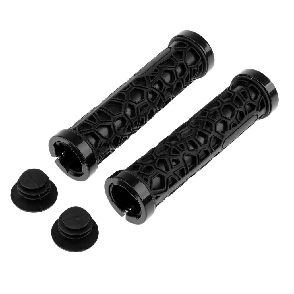 Bike MTB Bicycle Handlebar Fixed Gear Lock-on Rubber Anti-Slip Grips  Black