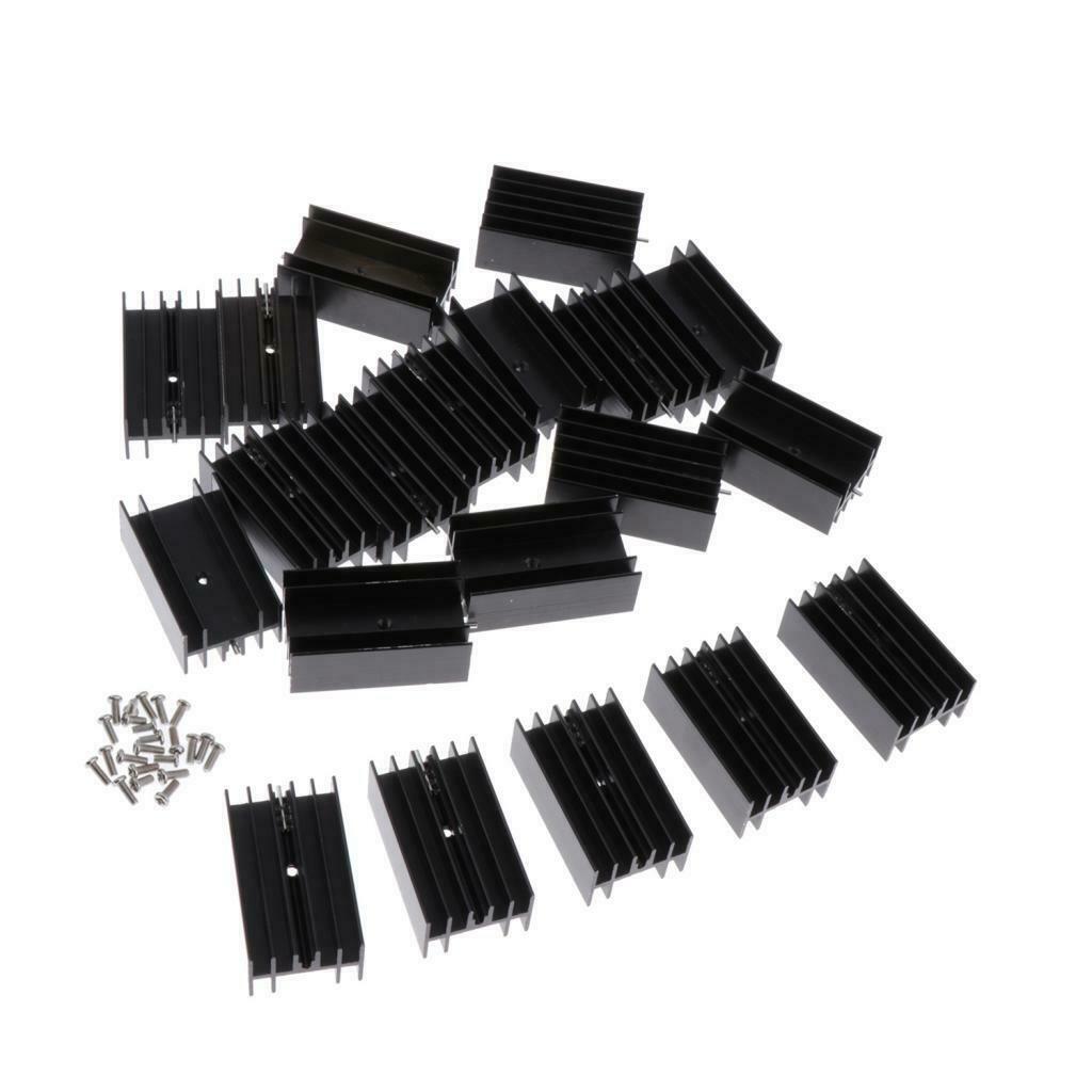 20x Triode Aluminium Heat Sink 7805 Transistor Heatsink Cooler Single Needle