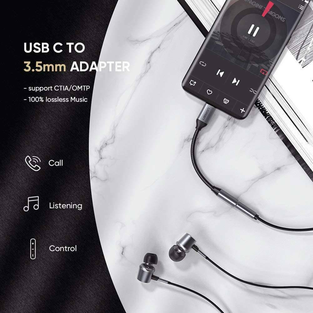 USB-C Type C to 3.5mm Aux Audio Jack Active DAC Headphone Adapter Convert Cables