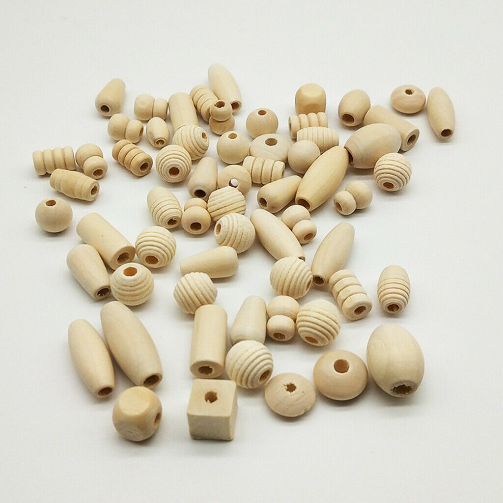 100g Natural Unfinished Wood Spacer Beads For Jewelry Making Craft Beading
