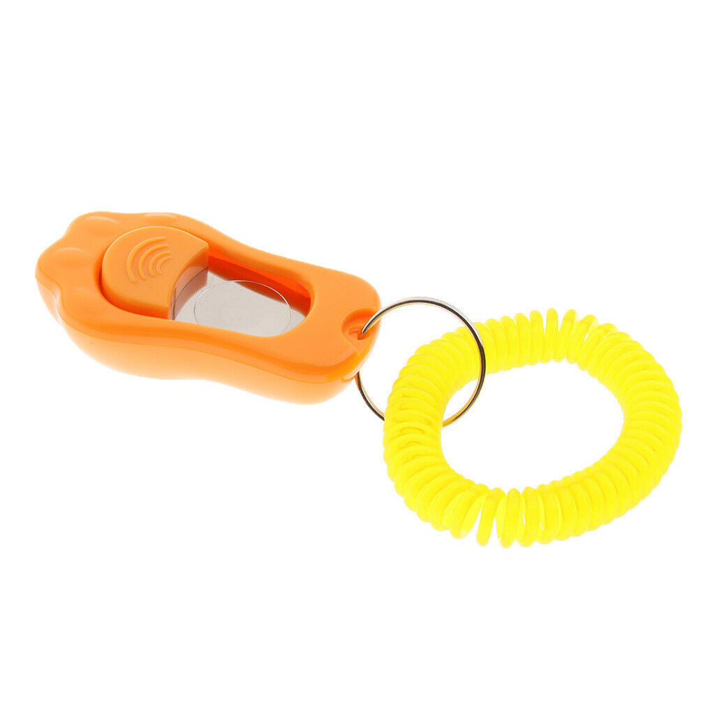 2Pcs Big Button Dog Cat Training Clicker, Clickers with Wrist Bands Orange