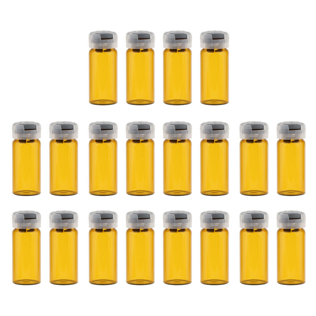 20x Empty Sterile Glass Sealed Serum Vials Liquid Containers  10ml