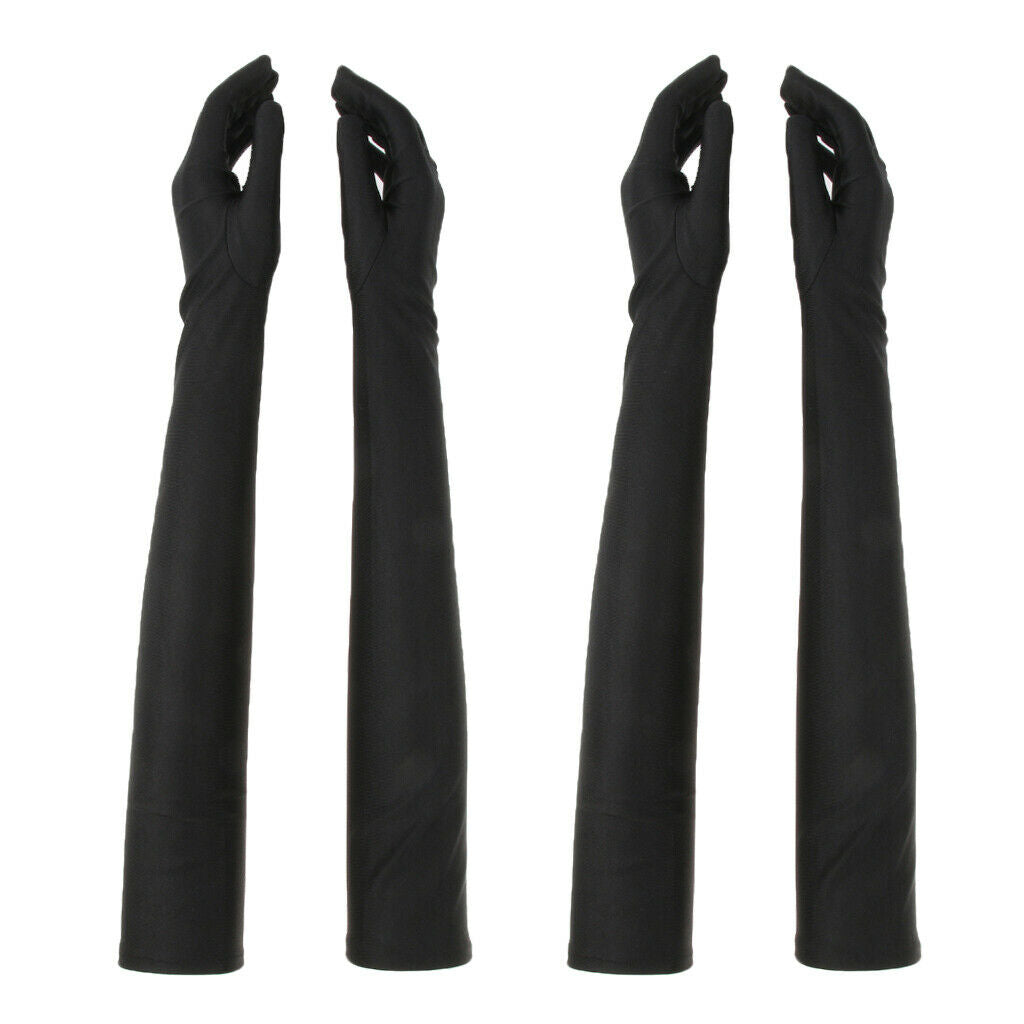 2x Women Long 1920s Opera Gloves Evening Wedding Sun Block Elbow Gloves