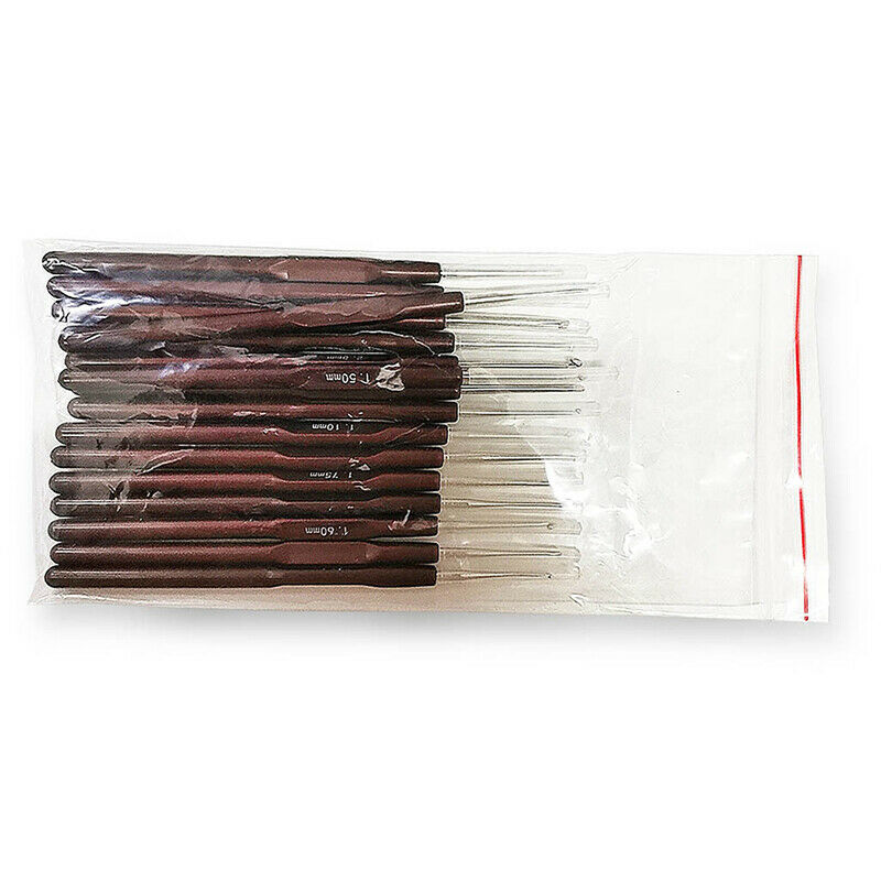 16pcs Plastic Handle Crochet Hooks Handle Knitting Needles Set Crochetin.l8
