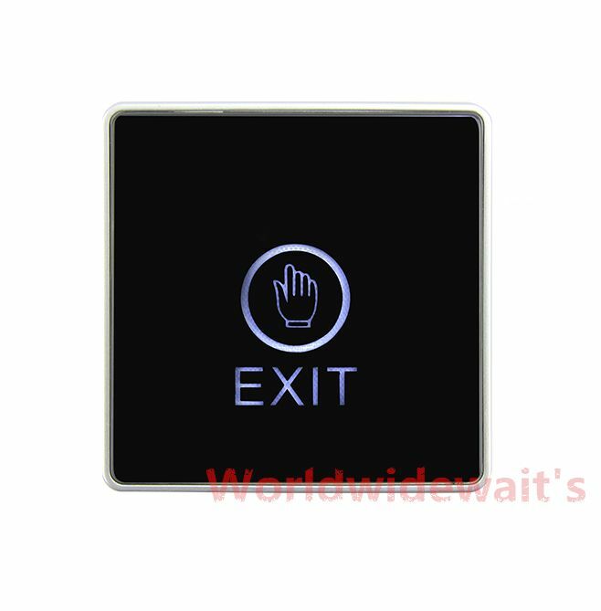 Square Door Touch Sensor Exit Button Push Home Release Panel Control LED Light