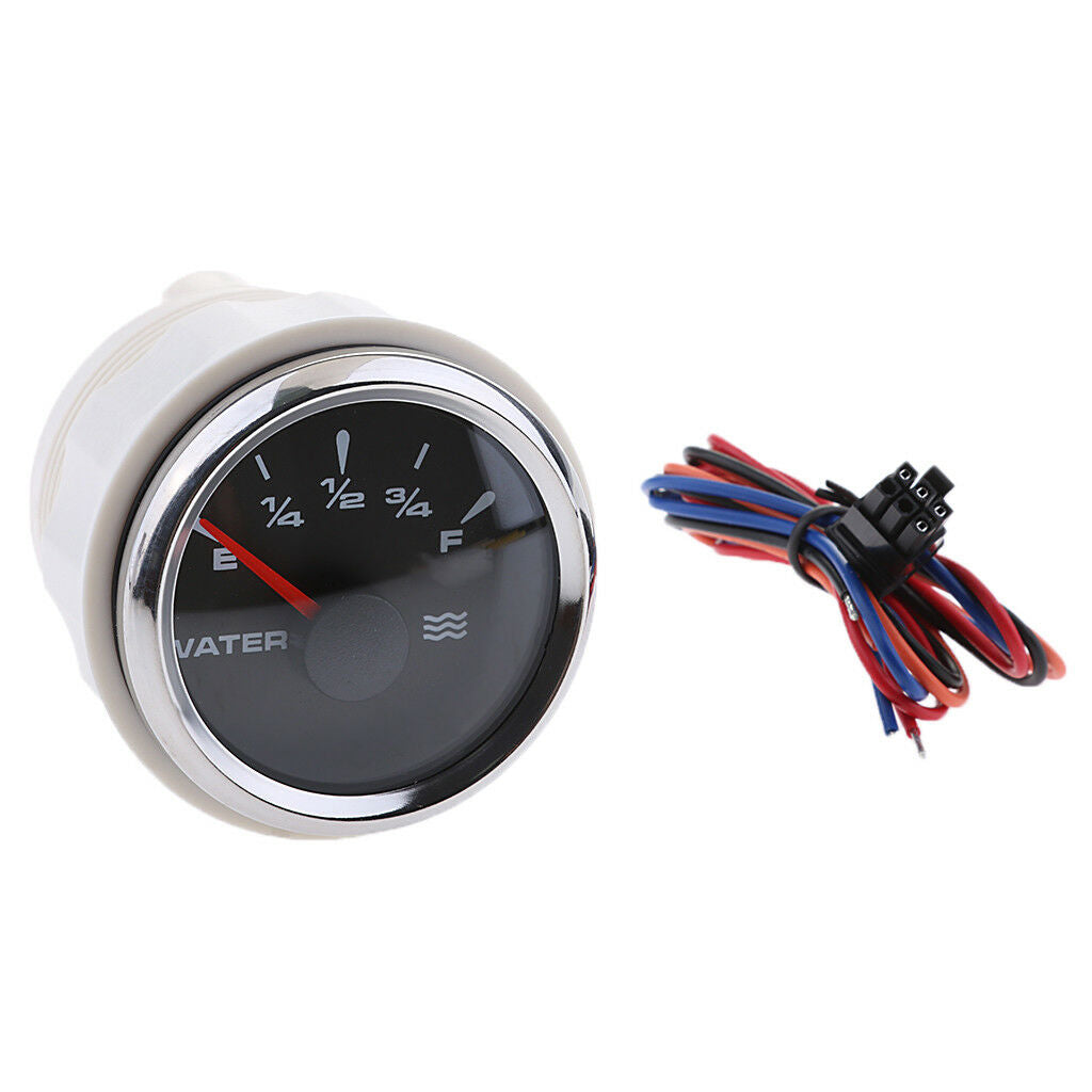 52mm Boat Marine Electric 0-190Î© 9-32V Water Tank Level Gauge Black Dial