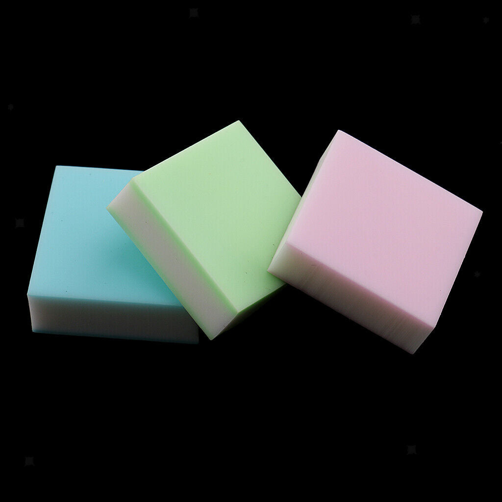 3pcs Multicolored Square Carving Rubber Stamps Carving