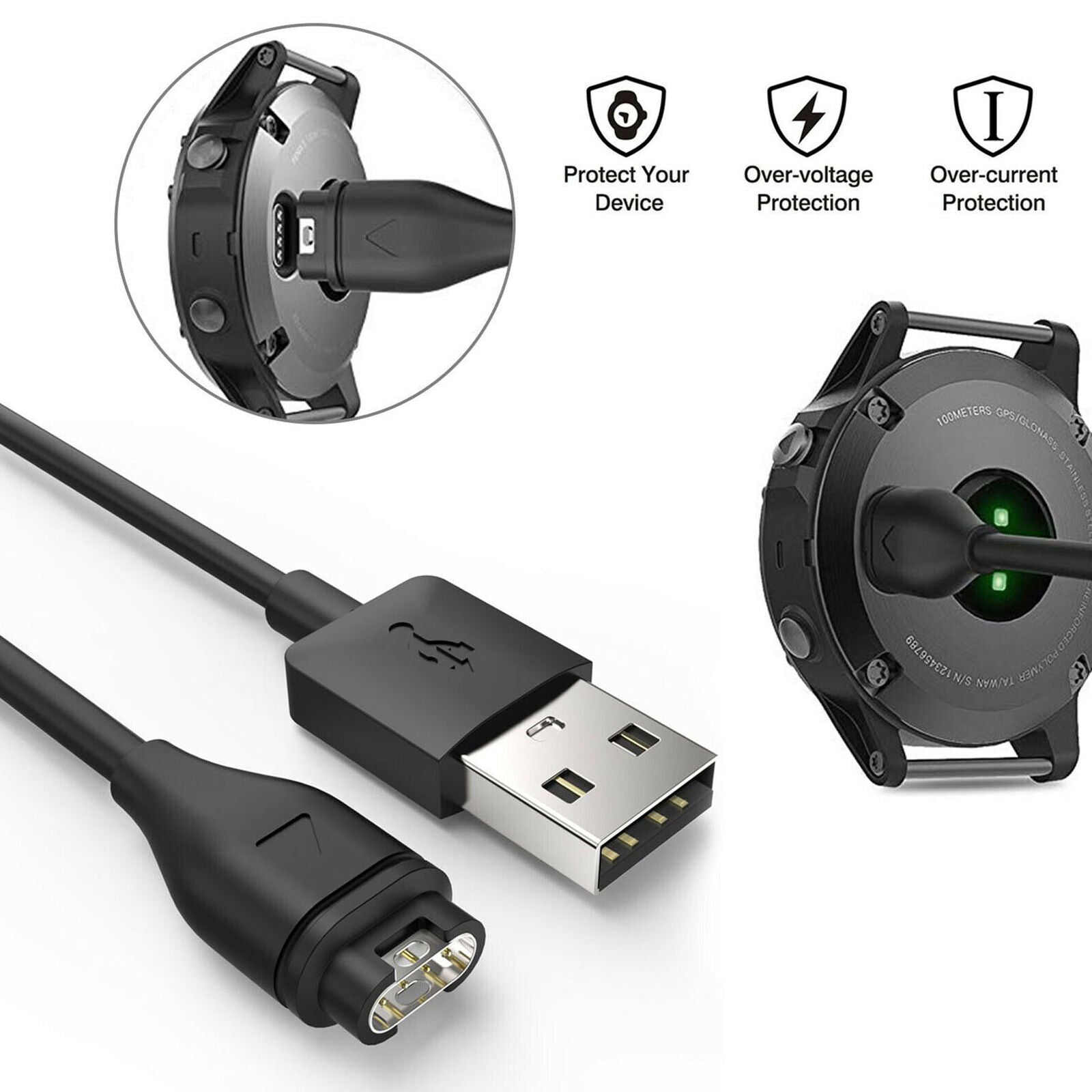 USB Charger Charging Cable Cord for Garmin Fenix 5/5S/5X Vivoactive 3 Vivosport
